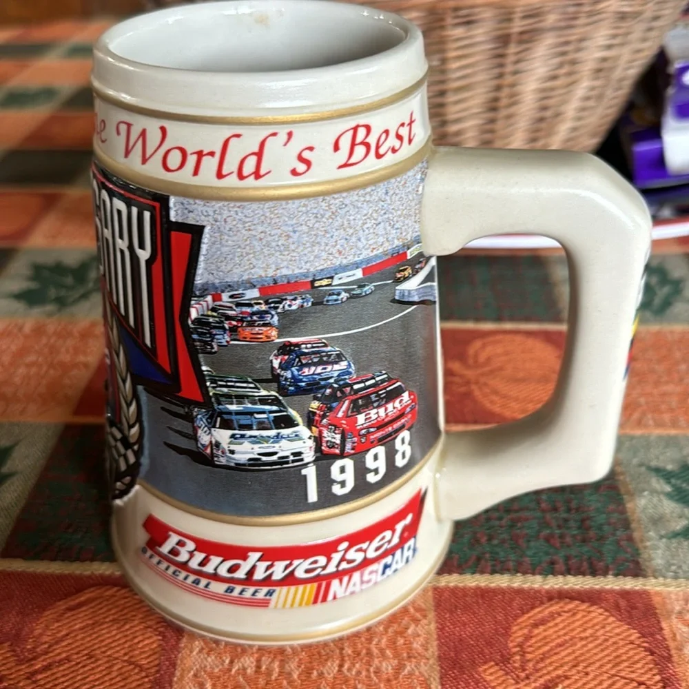 Budweiser NASCAR 50th Anniversary commemorative beer stein mug